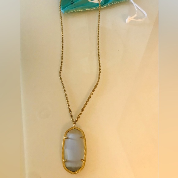 Authentic Kendra Scott Reid Slate Cats Eye Pendant Necklace - Picture 4 of 5